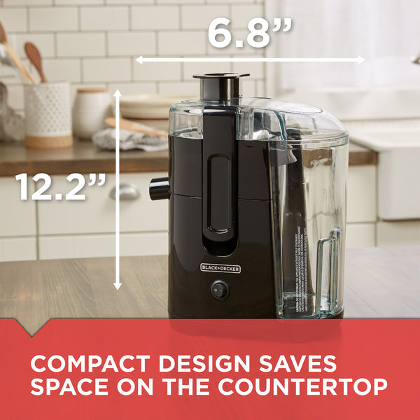  Fruit and Vegetable Juice Extractor with Space Saving Design, Black