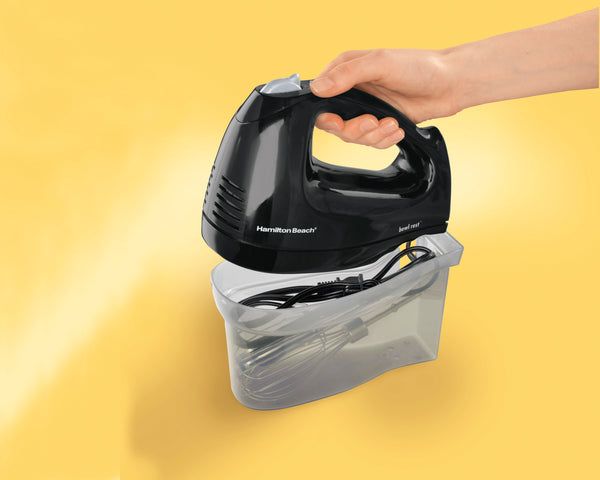 6-Speed Hand Mixer with Snap-On Case, Black