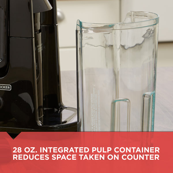  Fruit and Vegetable Juice Extractor with Space Saving Design, Black
